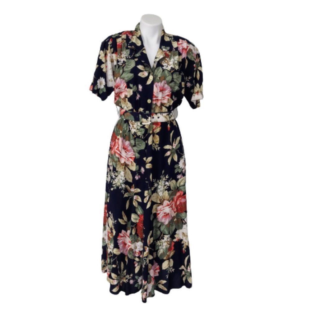 Vtg Carol Anderson California Floral Dress